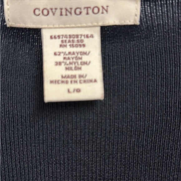 Black Button-Up Women's Top light sweater Large with brooch - Picture 3 of 7